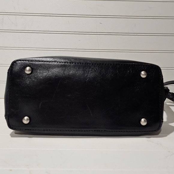 Patricia Nash Empoli Black Leather Satchel Crossbody Bag - Picture 6 of 14